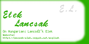 elek lancsak business card